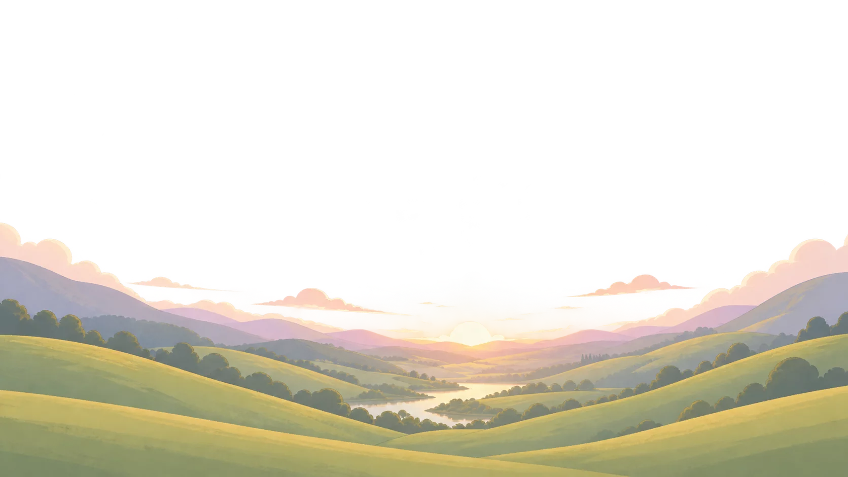 Distant rolling hills at dawn